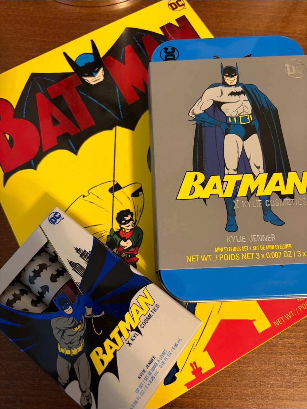 Kylie Cosmetics Batman Mini Eyeliner Set, Eyeshadow and Lip set.